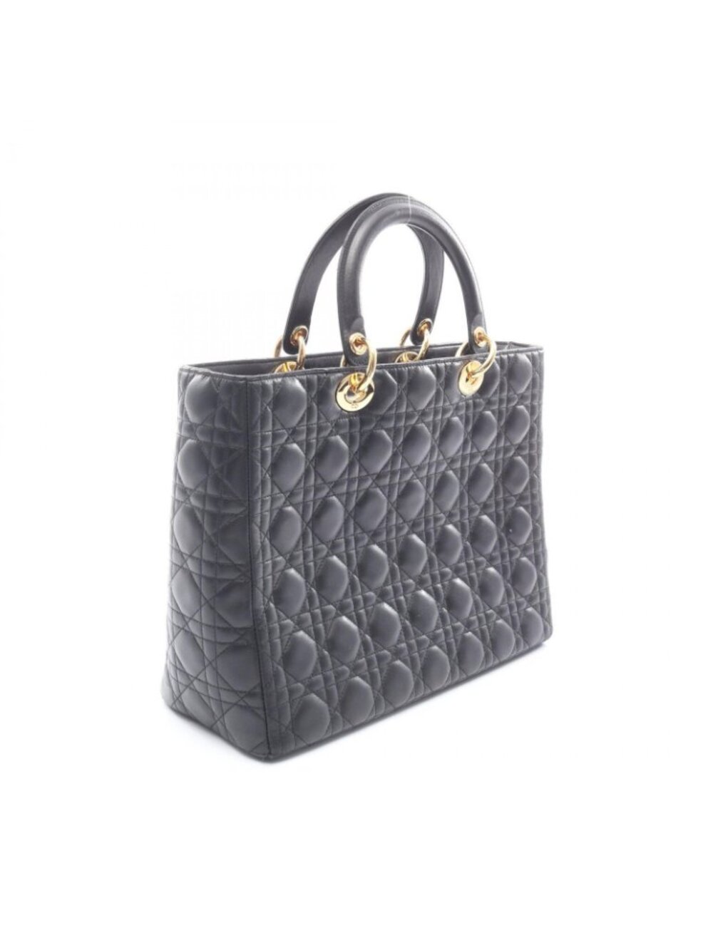 Dior Handbag Radio the Cannage Black Leather Hand - Picture 2 of 15